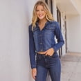 thumbnail image 7 of Notus Fashion Women’s Premium Button-Down Denim Jacket - Elegant Comfort Soft, Stylish, and Versatile Long Sleeve Jean Jacket Mid Blue L, 7 of 7