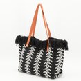 thumbnail image 3 of Derstuewe Woven Large Tote Bag for Women, Black-White Color, 3 of 8
