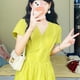 thumbnail image 4 of Vestido de verano para mujer con mangas cortas/largas, cuello en V cruzado, vestidos de manga corta para mujer, vestido infinito, vestido corto para mujer, vestidos de graduación para mujer, 4 of 5