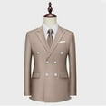 thumbnail image 4 of Pants for Men Double Breasted Pocket Long Sleeve Lapel Suit Set Multi Color Groom, 4 of 8