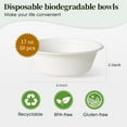 thumbnail image 2 of 50 Pcs Disposable Paper Bowls, 17 oz Biodegradable Soup Bowls, Eco-Friendly Sugarcane Bowls, White Party Paper Bowls for Parties Catering, Heavy-duty Paper Bowls for Salad, Dessert, Milk, Cereals, 2 of 7