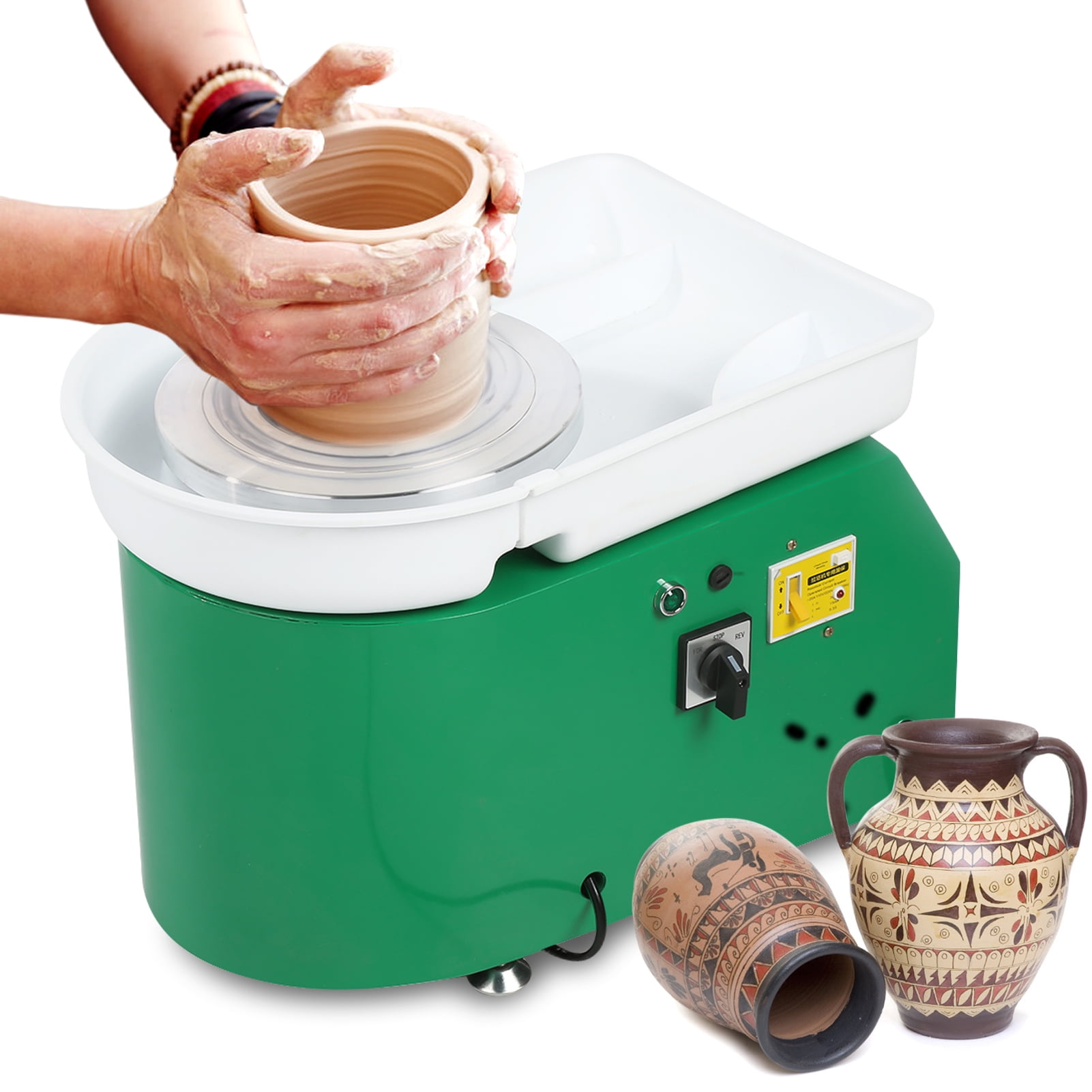 WALFRONT 350W 24cm Brushless Electric Pottery Wheel Machine US Plug for