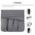 thumbnail image 5 of Sofa Armrest Organizer Non-Slip Arm Chair Bedside Caddy Storage Organizer for Recliner Couch with 5 Pockets for Cell Phone TV Remote Control Magazines, 5 of 6