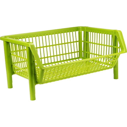 Iris Jumbo Stacking Basket, LimeABean, Set of 4