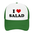 thumbnail image 2 of I Heart Salad Love Food Funny Trucker Hat Mesh Cap Unisex Green, 2 of 5