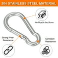thumbnail image 3 of Uxcell Screw Locking Clips, 304 Stainless Steel Spring Snap Hook for Ropes, Straps, Key Chains, and Outdoor Gear M8 5.51", 3 of 8