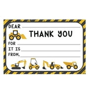 Koyal Wholesale Kids Fill in the Blank Thank You Cards - 20 Cards Including Envelopes Construction Trucks