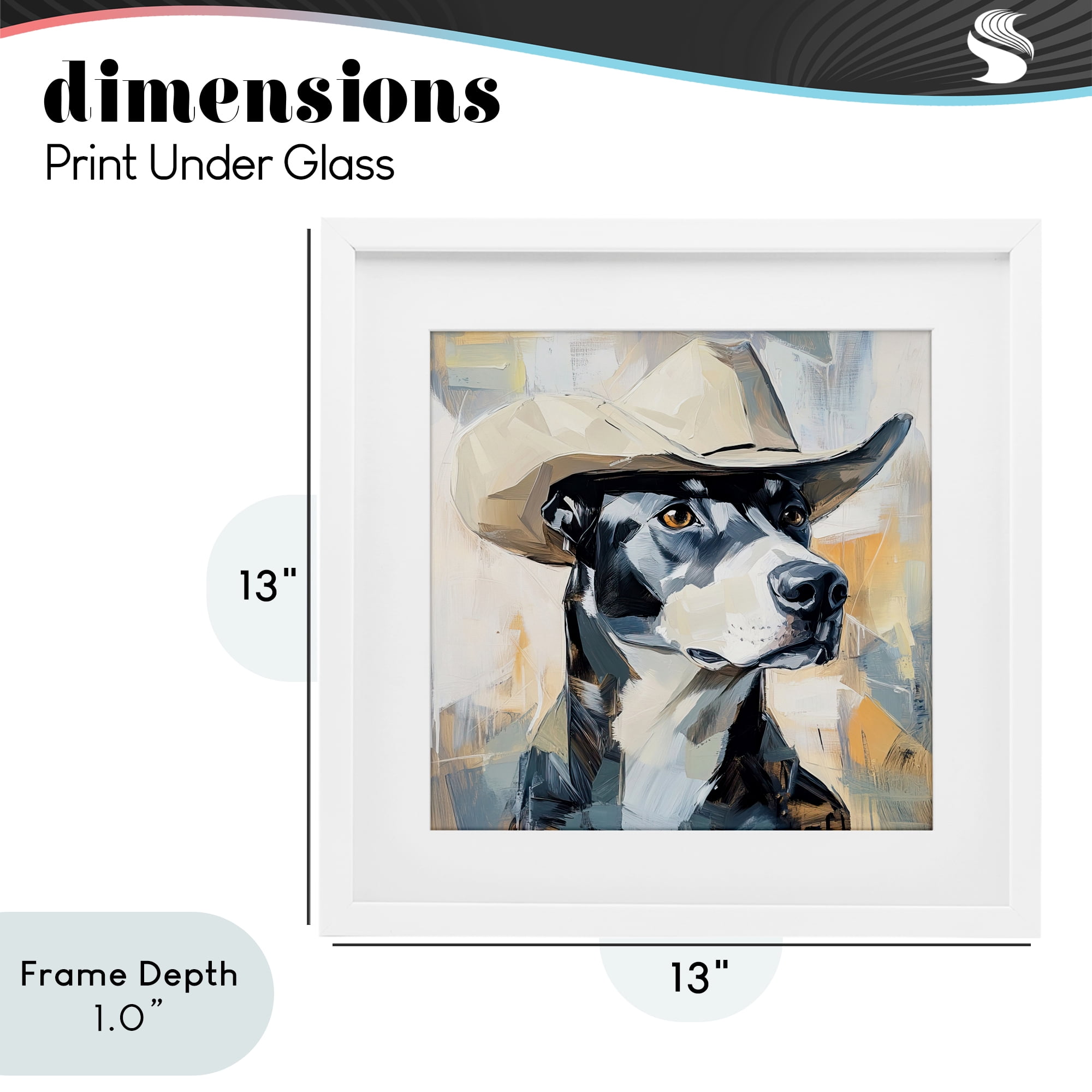 Stupell Industries Deputy Dog Cowboy Hat White Framed Print Under Glass, design by Tina LeCour