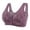 Purple, variant on Women's Front Closure Bra Senior Plus Size Wireless Cotton Lingerie, Wide Strap Soft Cup Vest, Elderly Easy Wear Underwear, Breathable Daily Top Mom Gift