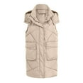 thumbnail image 4 of Brnmxoke Long Vest for Women Sleeveless Lightweight Puffer,Womens Long Puffer Vest Winter Fall Warm Sleeveless Thick Fleece Cotton Coat 2024 Trendy Solid Zip Up Jacket, 4 of 5