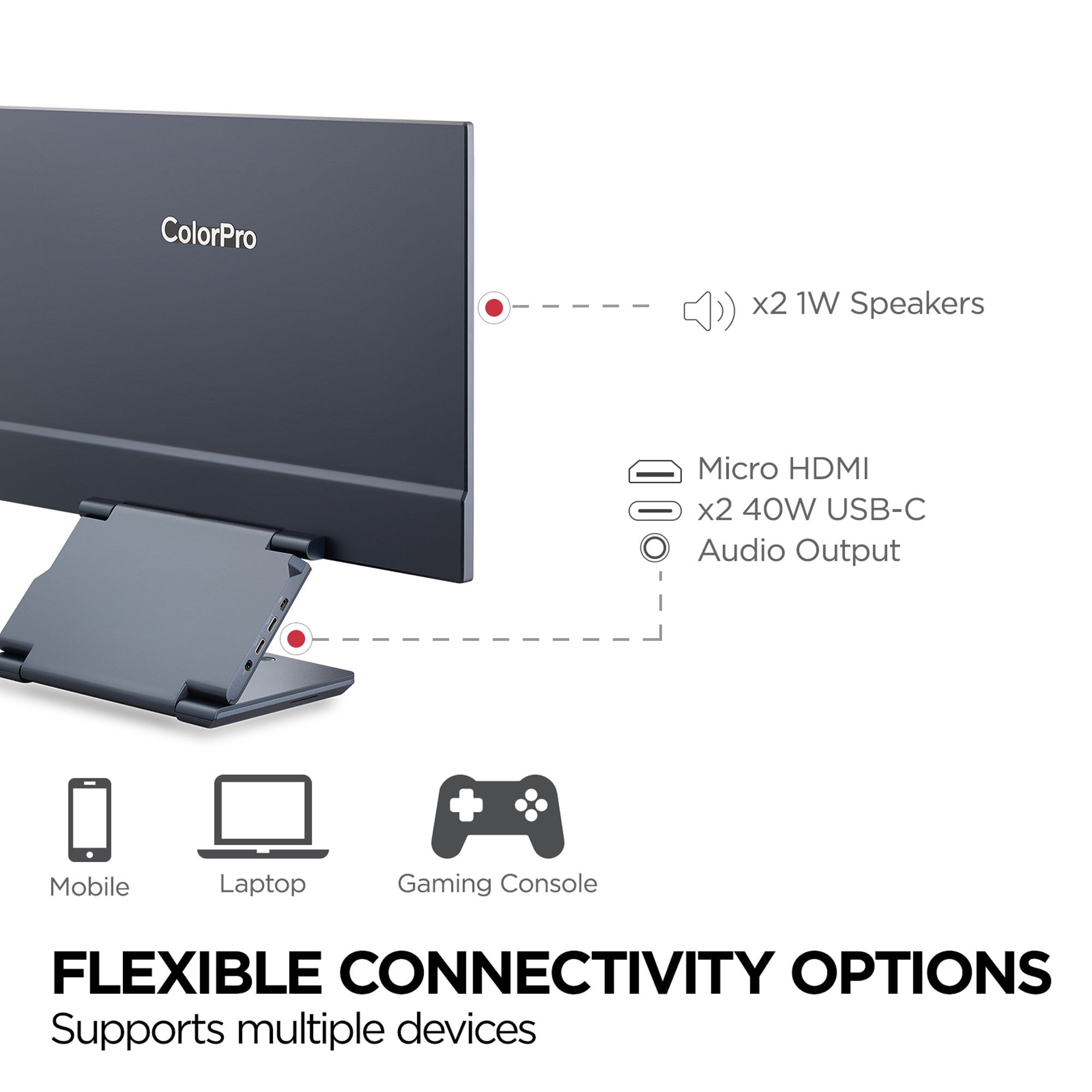 ViewSonic VP1656 15.6" FHD IPS Portable Monitor with 2 Way Powered USB C