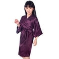 thumbnail image 2 of KYAIGUO Toddler Kids Silky Satin Bathrobe for Girls,2-14Y Teen Girls Summer Night-Robe Lounge Robes Baby Solid Color Sleepwear Bathrobe, 2 of 8