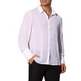 thumbnail image 4 of Camisa de fiesta de manga larga con botones transparentes para hombres Inspire Chic M Blanca, 4 of 5