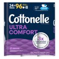 thumbnail image 2 of Cottonelle Papier Hygiénique Ultra Confort, Papier de Toilette Résistant, 24 Méga Rouleaux (24 Méga Rouleaux = 96 Rouleaux Réguliers), 244 Feuilles par Rouleau, 2 of 4