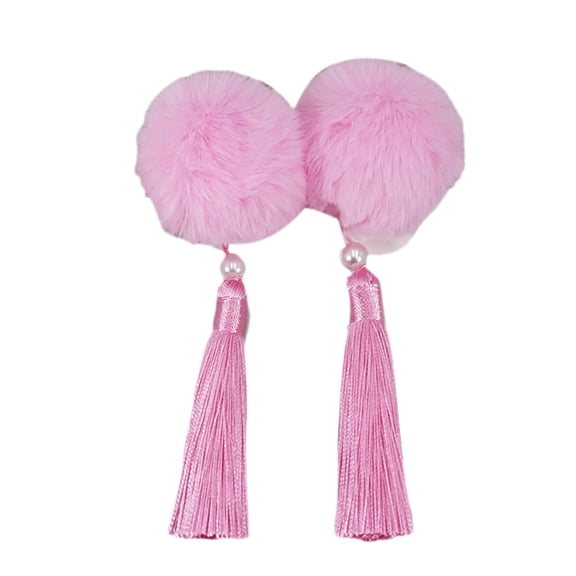 Chinese Style Baby Hair Clips | Pompom Balls & Tassels Headdress - New Year Hairpins