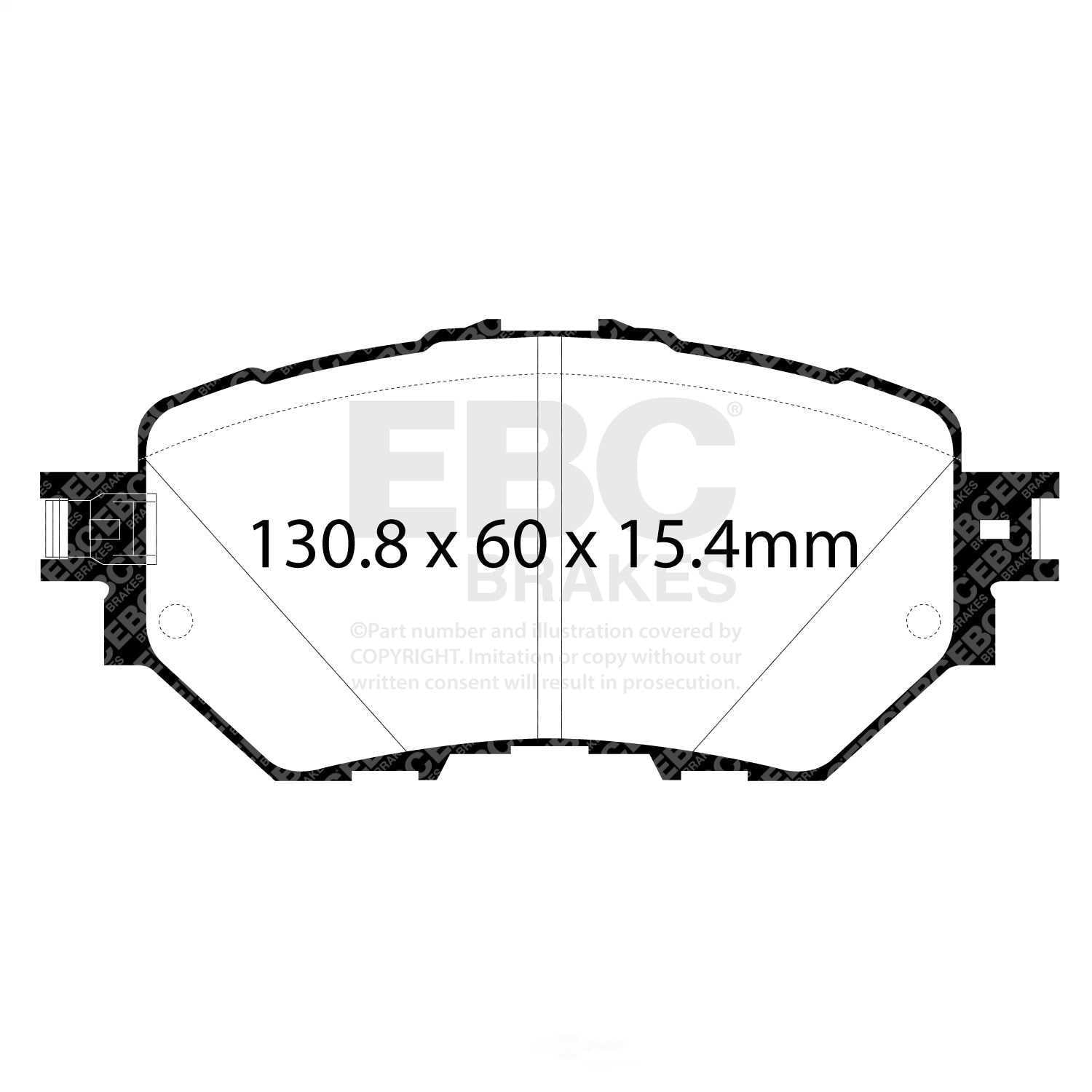 EBC Brakes Yellowstuff 4000 Series Street and Track Brake Pad Set Fits select: 2014-2019 MAZDA 3