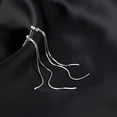 thumbnail image 4 of Solid 925 Sterling Silver Tassel Chain Dangle Earrings for Women Teens Long Dangle Drop Earrings Minimalist, 4 of 6