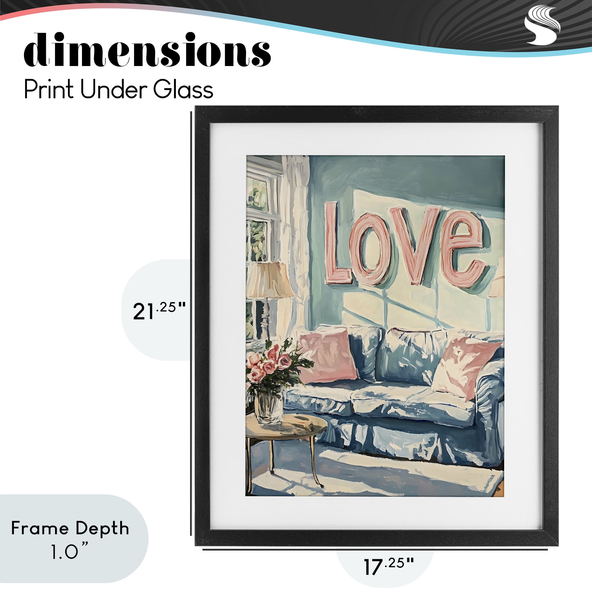 Stupell Industries Love Letters Above Cozy Couch Black Framed Print Under Glass, design by The Prints Vibe