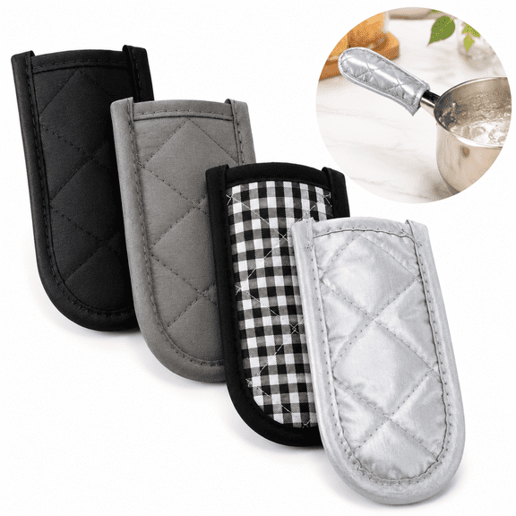4 Pack Cast Iron Skillet Handle Covers, Heat Resistant Pot Handle Sleeves Non Slip Hot Pan Holder for Kitchen Cooking BBQ Baking Cookware Tools