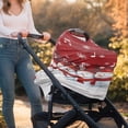 thumbnail image 5 of Renewold Baby Car Seat Cover Stretchy Carseat Canopy Baby Breastfeeding Stroller High Chair Shopping Cart Cover Infant Nursing Scarf Christmas Decoration, Snowman Musical Notes Red, 5 of 7