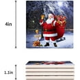thumbnail image 3 of RYLABLUE Merry Christmas Santa Claus Set of 6 Coaster for Drinks, Absorbent Ceramic Stone Coasters Cup Mat with Cork Base for Home Kitchen Room Coffee Table Bar Decor, 3 of 4