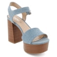 thumbnail image 4 of Soda Women Block Chunky Stacked High Heels Sandals Open Toe Platform Ankle Strap Band OPTIONS-S Blue Denim 5.5, 4 of 5