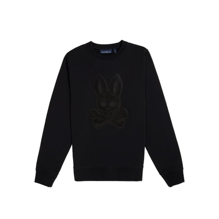 Psycho Bunny Wayne Chenille Patch Men's SweatshirtBlackXXXL