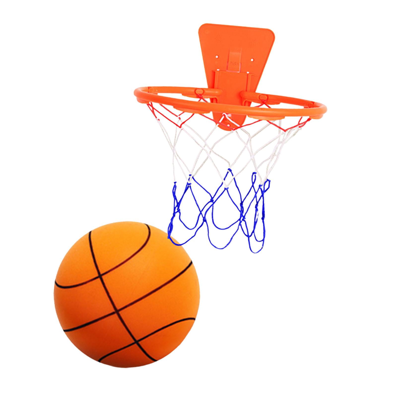harayaa Silent Basketball with Hoop Bouncy Ball Indoor Training Ball Educational Patting Size 7
