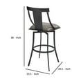 thumbnail image 5 of 26 Inches Leatherette Counter Stool with Fiddle Back, Gray - Saltoro Sherpi, 5 of 5