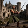 thumbnail image 5 of ZToonmas Men Medieval Sleeveless Hooded Tunic Long Open Front Vest Renaissance Halloween Role Play Cloths, 5 of 8