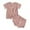 Wine, variant on Cute Solid Cotton Ribbed 2-Piece Toddler Kids Tracksuit Set, Short Sleeve Top & Elastic Waist Pants, Gender-Neutral Sleepwear Outfit for Boys and Girls