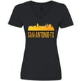 thumbnail image 3 of Inktastic San Antonio Skyline Texas Women's V-Neck T-Shirt, 3 of 5