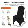 thumbnail image 3 of 50 Count Stretchable Black Chair Slipcovers, Polyester Spandex Fabric for Wedding Reception, Banquet, Party, Dining, Arched-Front Chair Covers – Premium Fit, 3 of 7