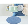 thumbnail image 4 of REGALWOVEN Rustic Placemats Set of 6 Round Placemats for Dining Table Decor Indoor Outdoor Kitchen Table Mat Wipe Clean Blue 15*15in, 4 of 6