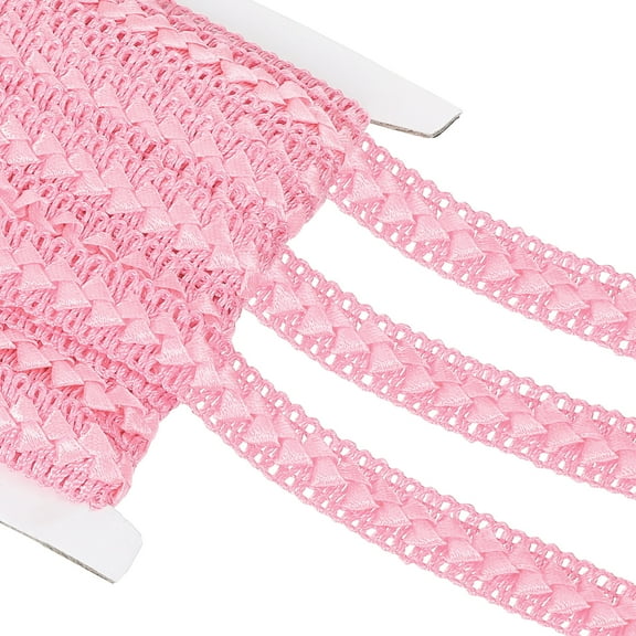16 Yard Braid Trim, 0.7" Wide Braid Lace Ribbon Gimp Trim Strap for DIY Craft Sewing Accessories Costume Home Decoration, Light Pink