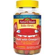 Nature Made First Multivitamin with Omega-3, Vitamins and Minerals for Nutritional Support, 70 Kids Gummies