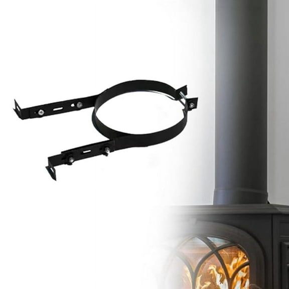 Chimney Pipe Holder Bracket 15CM Stainless Steel Adjustable Wall Support Hanging F G048