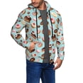 thumbnail image 3 of Zip Up Hoodies for Men - Chocolate Cake Donut Print Long Sleeve Comfrt Men'S Fashion Hoodies & Sweatshirts, Jackets for Men Hoodies Pullover Clothing Clothes with Pouch, 3 of 5