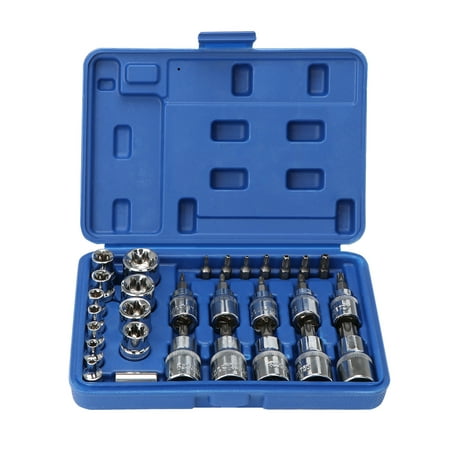 - TKOOFN 30Pcs Male Female Torx Star Socket & Bit Set E & T Sockets With Torx Bits Kit Car Repairing Tool With Storage Case