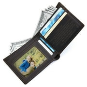 Mens Minimalist Bifold Leather Wallet for Husband Boyfriend - Love Note Engraved