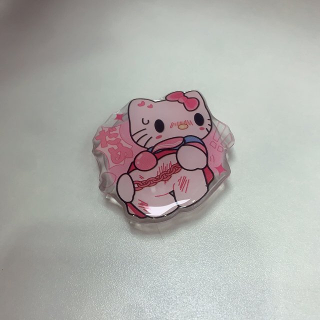 Sanrio Mobile Phone Bracket Cute Hello Kitty Accessories Telescopic Folding Paste Finger Buckle Ring Buckle Iphone Accessories xuanjing unisex