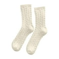 thumbnail image 4 of KKBOTIVE Womens Floor Socks Knit Crew Sock Winter Warm Thermal Sleeping Booties Indoor Home Comfort Socks Daily Footwear, Beige One Size, 4 of 4