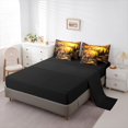 thumbnail image 3 of Manfei Sunset Mountain 7-Piece Twin Bedding,Safari Bear Bedding Comforter Set,Golden,Black Reversible, 3 of 7