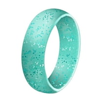 CILENON Pinky Ring 5.7Mm Silicone Ring Women's Jewelry Couple Ring Matchmaking Accessories Sports Glitter Ring Ring Stainless Steel Rings for Women Costume Jewelry for Women Love Ring(Sky Blue,9)