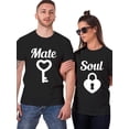 thumbnail image 1 of Camiseta con estampado frontal de pareja SoulMate, camiseta gráfica, camiseta informal de verano, ropa de calle para hombres y mujeres. Camiseta de una sola pieza para adultos, hombres, mujeres, adole, 1 of 6