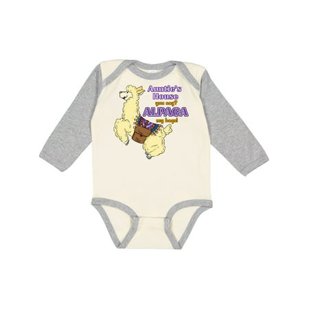 

Inktastic Cute Jumping Alpaca-Auntie s You Say ALPACA my bags! Gift Baby Boy or Baby Girl Long Sleeve Bodysuit