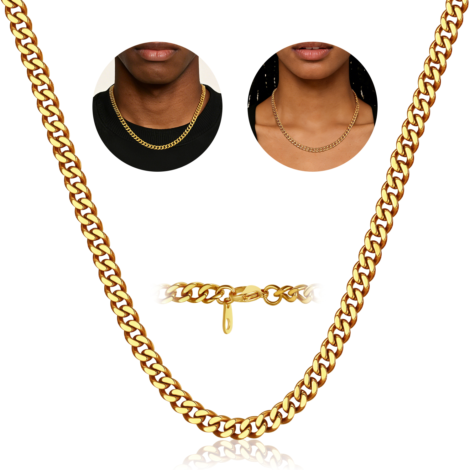 FindChic 14K Gold Plated Cuban Link Chain Necklace photo 1