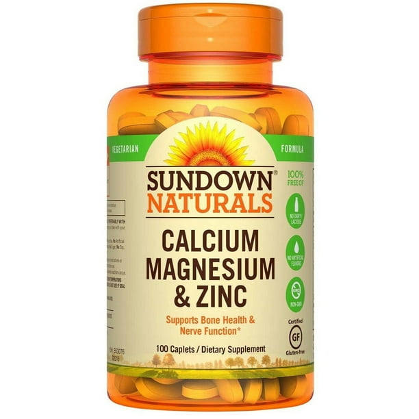 Sundown Naturals Calcium Magnesium and Zinc High Potency 100 Caplets
