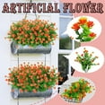 thumbnail image 2 of Fdelink Artificial Flowers 10Pc Artificial Flower Latex Real Bridal Wedding Bouquet Home Decoration Face Twoel (Orange), 2 of 8