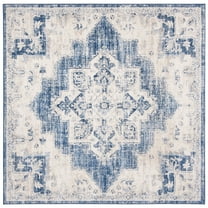 SAFAVIEH Brentwood Salah Oriental Area Rug, Ivory/Navy, 6'7" x 6'7" Square